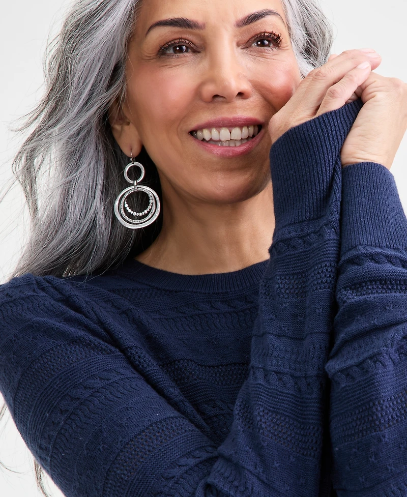 Style & Co Women's Pointelle Crewneck Sweater, Macy's Exclusive