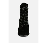 Sulfur Womens Suede Leather Stiletto Ankle Boot