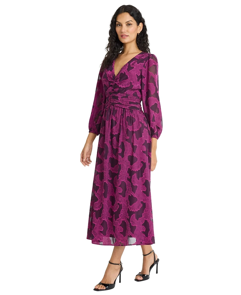 Maggy London Women's Long-Sleeve Midi Dress