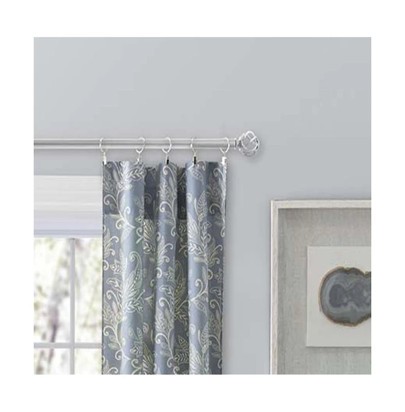 Ellis Curtain Lexington Leaf Pattern on Colored Ground Curtain Pair with Ties 56"x84