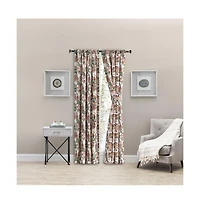 Ellis Curtain Wynette Lined 3" Rod Pocket Curtain Panel Pair with Tiebacks 100" x 84" Multicolor
