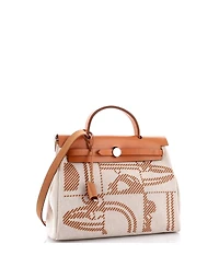 Pre-Owned Hermes 31 Herbag Zip Relief Brides de Gala Toile and Leather