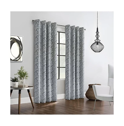 Thermaplus Patricia Blackout Providing Absolute Privacy Minimal Look to Any Room Grommet Curtain Panel 52" x 84" Silver