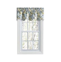 Ellis Hydrangea Classic Pattern Printed 3" Rod Pocket Window Scallop Valance Lined 70"x15" Blue