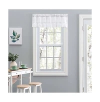 Ellis Stacey 1.5" Rod Pocket High Quality Fabric Solid Color Window Ruffled Filler Valance 54"x13" White