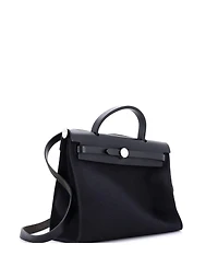 Pre-Owned Hermes 31 Herbag Zip Leather and Toile