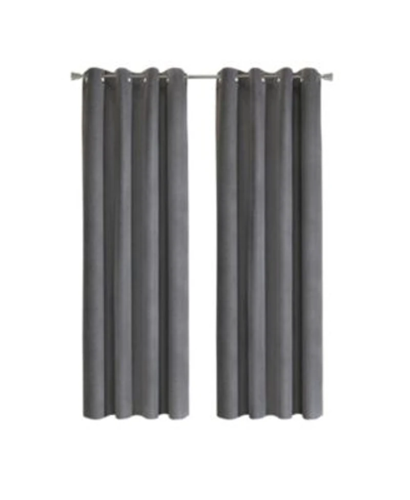 Thermaplus 100 Polyester Duo Reversible Tone Textured Blackout Grommet Curtain Panel 52 X22 X 108 X22 Black To Light Grey