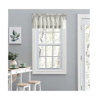 Ellis Curtain Plaza Classic Ticking Stripe Printed on 1.5" Rod Pocket Natural Ground Tailored Valance 58" x 15" Sage