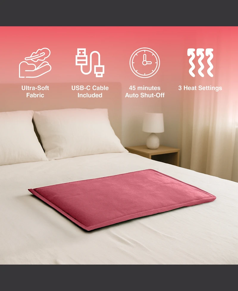 Pursonic Comfort Duo: Extra Large Electric Heating Pads (Pink & Black)