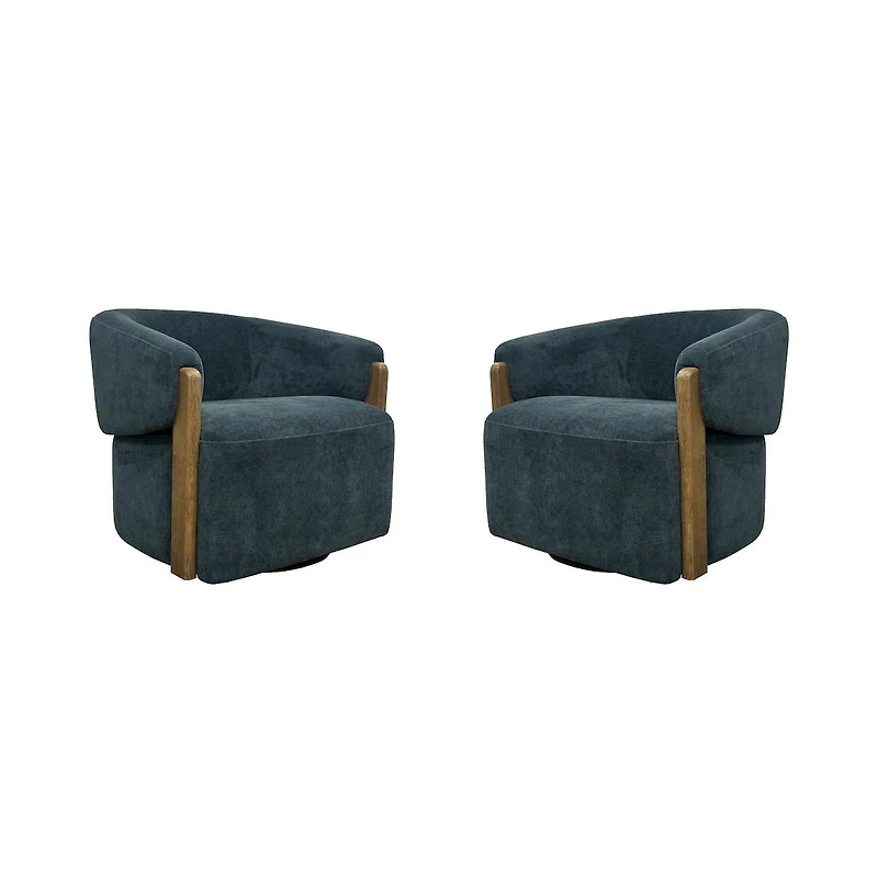 Parker Living Finley - Island Teal Swivel Accent Chair Two Pack