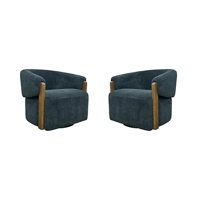 Parker Living Finley - Island Teal Swivel Accent Chair Two Pack