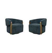Parker Living Finley - Island Teal Swivel Accent Chair Two Pack