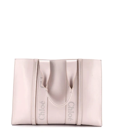 Pre-Owned Chloe Large Woody Tote Leather