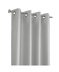 Thermaplus 100% Polyester Glacier Balance Temperature Solid Faux Silk Blackout Grommet Curtain Panel 52" x Silver