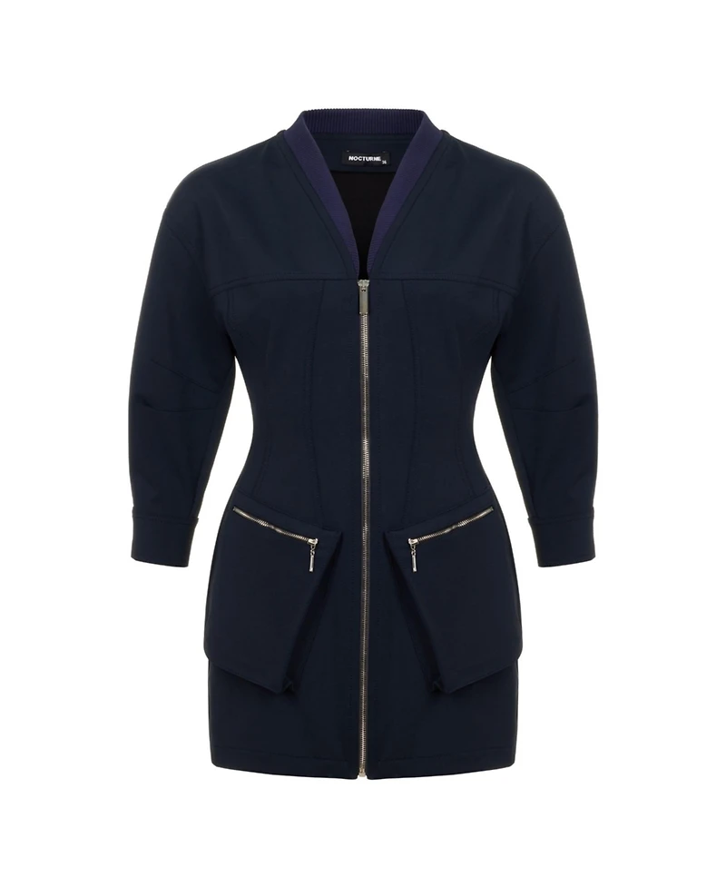 Women's Ribbed Zipper Jacket