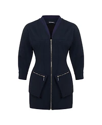 Women's Ribbed Zipper Jacket