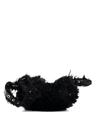 Pre-Owned Balenciaga Xs Le Cagole Giant Studs Shoulder Bag Faux Fur