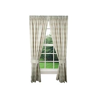 Ellis Curtain Bartlett Unlined 2-Piece Window Curtain Tailored Panels Pair with Ties - 90x84 Natural