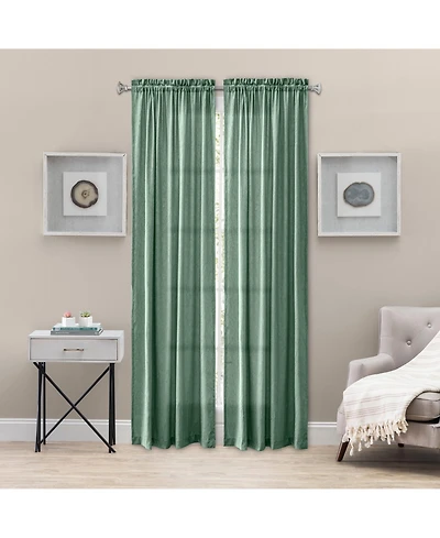 Ellis Curtain Portland Crushed Taffeta Rod Pocket Tailored Panel - 48"x63", Spa