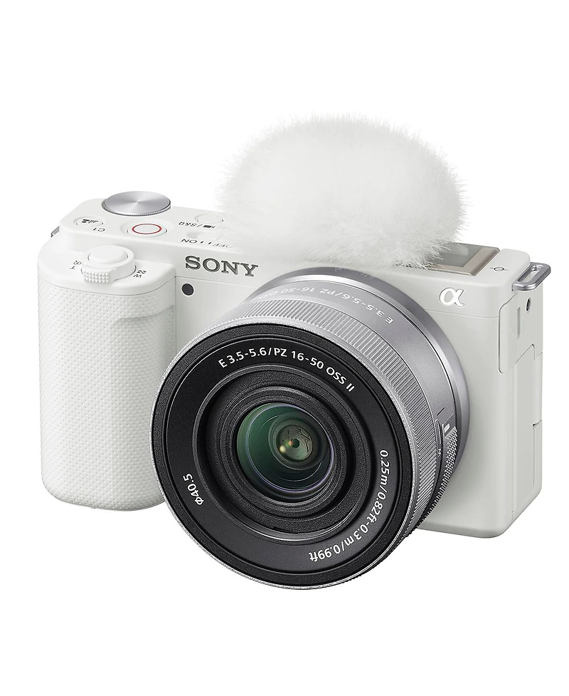 Sony Zv-E10 Mirrorless Camera, White with E Pz 16-50mm f/3.5-5.6 Oss Ii Lens