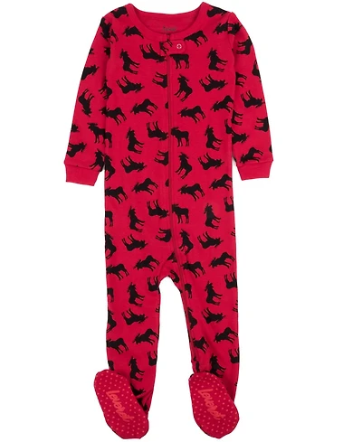 Leveret Toddler Footed Cotton Pajamas, Penguin Print , Matching Family Christmas Pajamas