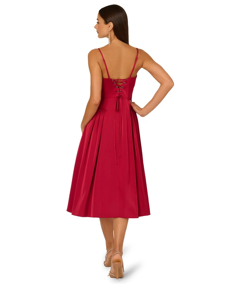 Adrianna Women's Stretch Sweetheart Neck Midi Dress