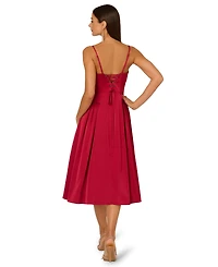 Adrianna Women's Stretch Sweetheart Neck Midi Dress