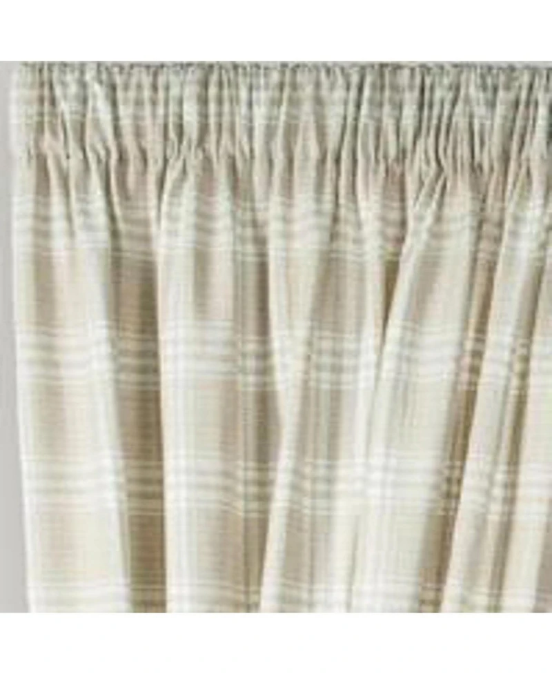 Ellis Curtain Bartlett Unlined 2-Piece Window Curtain Tailored Panels Pair With Ties - 90x63" Natural