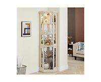 Casainc Corner Glass Cabinet with Lighted Included