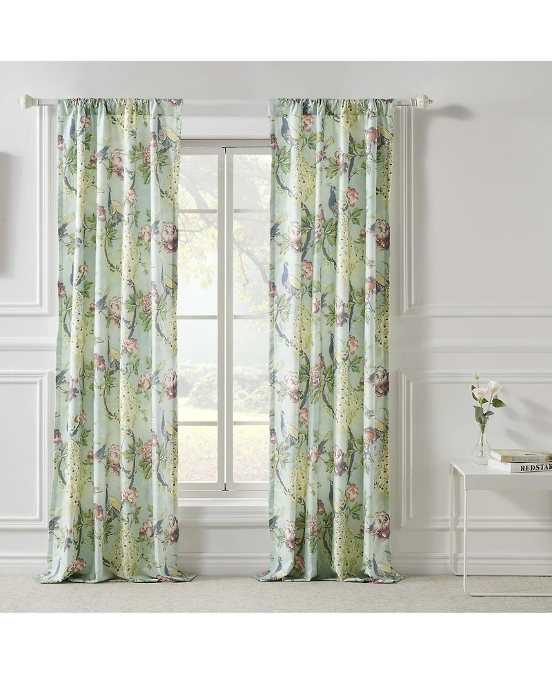 Pavona Enchanted Garden Curtain with Tie Backs 84" x 42" by Greenland Home Fashions