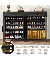 Tribesigns Shoe Cabinet, 5-Tier Shoe Storage Cabinet with Louvered Doors and Drawer