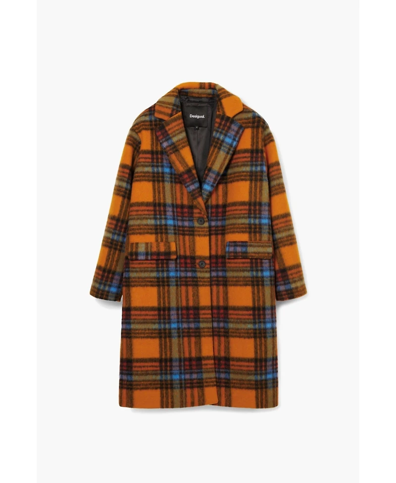 Desigual Women's Long checkered coat
