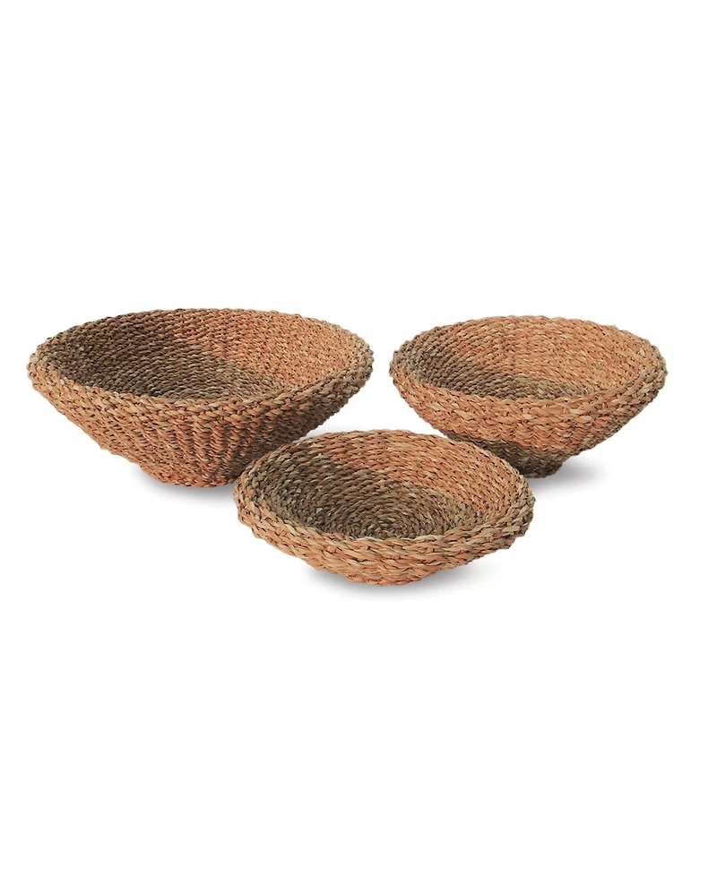 Seagrass Shallow Tapered Baskets Set of 3