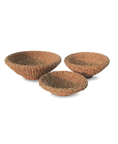 Seagrass Shallow Tapered Baskets Set of 3
