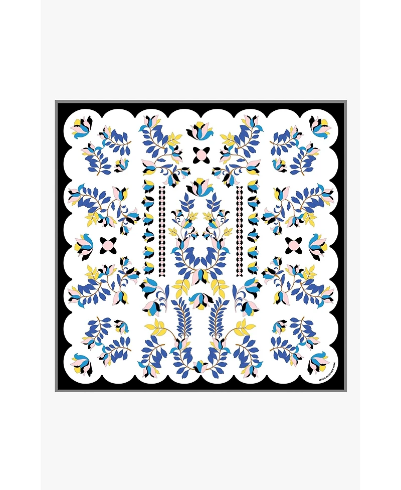 Jessie Zhao New York Double Sided Silk Scarf Floral Parade