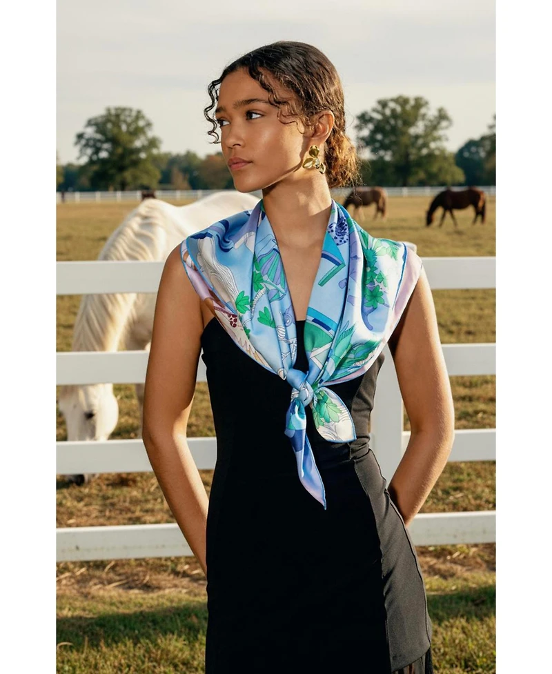 Jessie Zhao New York Double Sided Silk Scarf Jungle Party