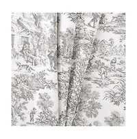 Ellis Curtain Victoria Park Toile Room Darkening Solid Natural Stylish Color Lined Scallop Window Valance - 70 x15, Gray