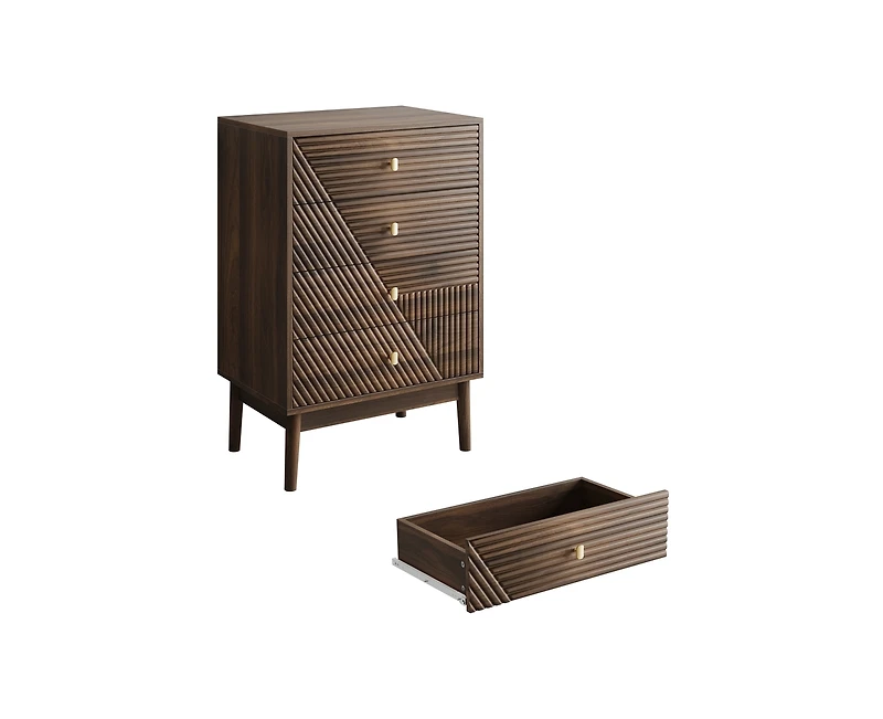 Casainc Wooden Storage Cabinet with 4 drawer