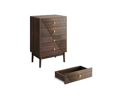 Casainc Wooden Storage Cabinet with 4 drawer