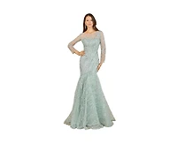 Lara Women's Long Sleeve Mermaid Beaded Gown