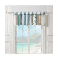 Greenland Home Fashions Thalia Stylized Florals and Geometric Prints Bohemian Ultimate Comfort Valance 84"x21" Blue