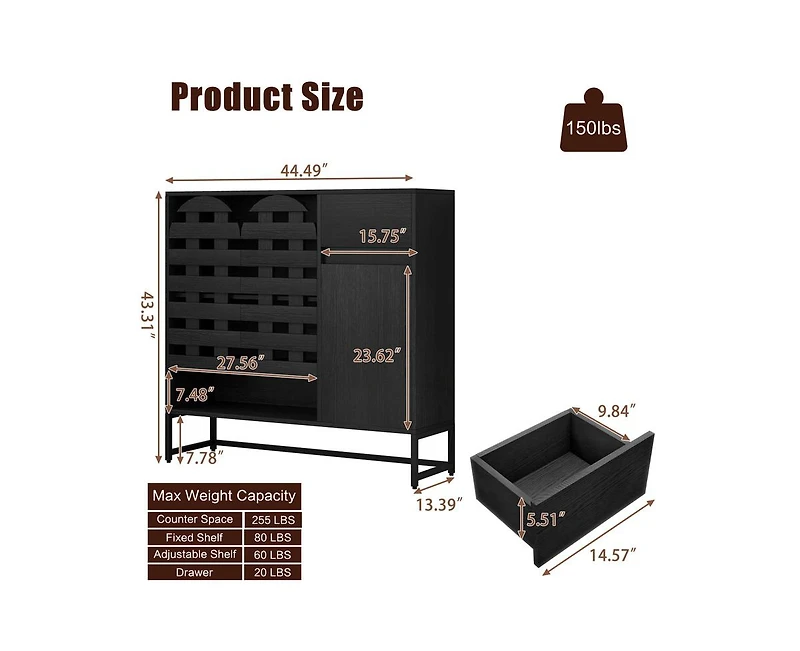 Casainc Storage Cabinet with Arched Doors