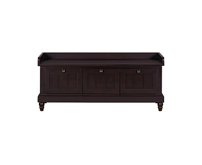 Casainc Classic Shoe Bench Cabinet with Cushion and Three Drawers