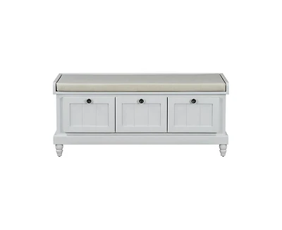 Casainc Classic Shoe Bench Cabinet with Cushion and Three Drawers