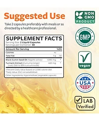 Healths Harmony Black Seed Oil + Turmeric, 60ct