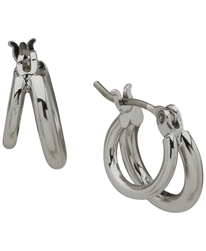 Dkny 3-Pc. Two-Tone Split Dynamic Hoop Earrings Set