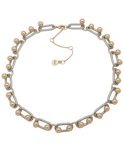 Dkny Two-Tone Ball Link Chain Frontal Necklace