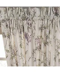 Ellis Curtain Abigail High Quality Window Rod Pocket Panel Pairs With 2 Tie Backs - 2-Piece - 90x84", Lilac