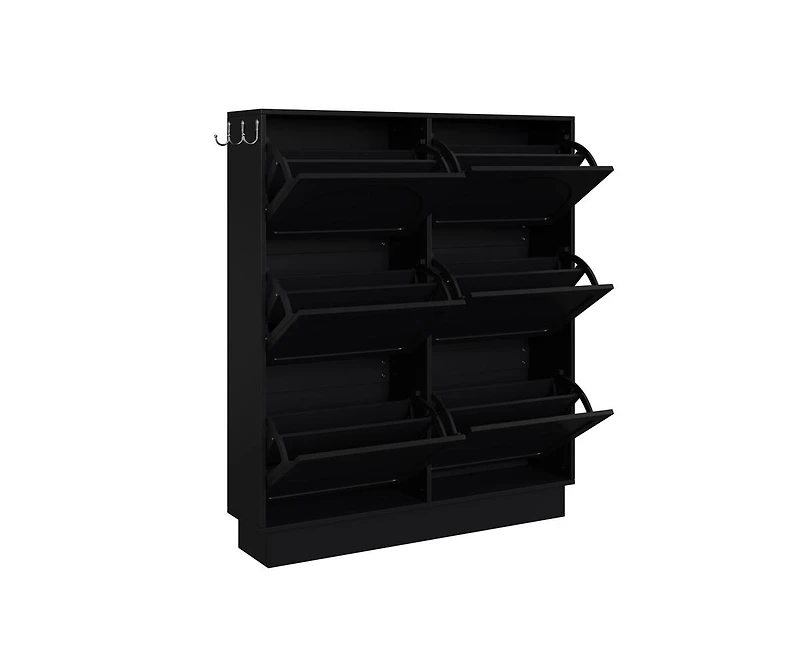 Casainc Modern Elegant Narrow Tipping Bucket Shoe Cabinet with 6 Flip Drawers