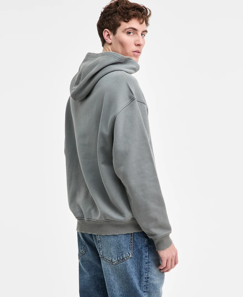 Hugo Boss Men's Nenzyod Cotton Terry Logo Pullover Hoodie